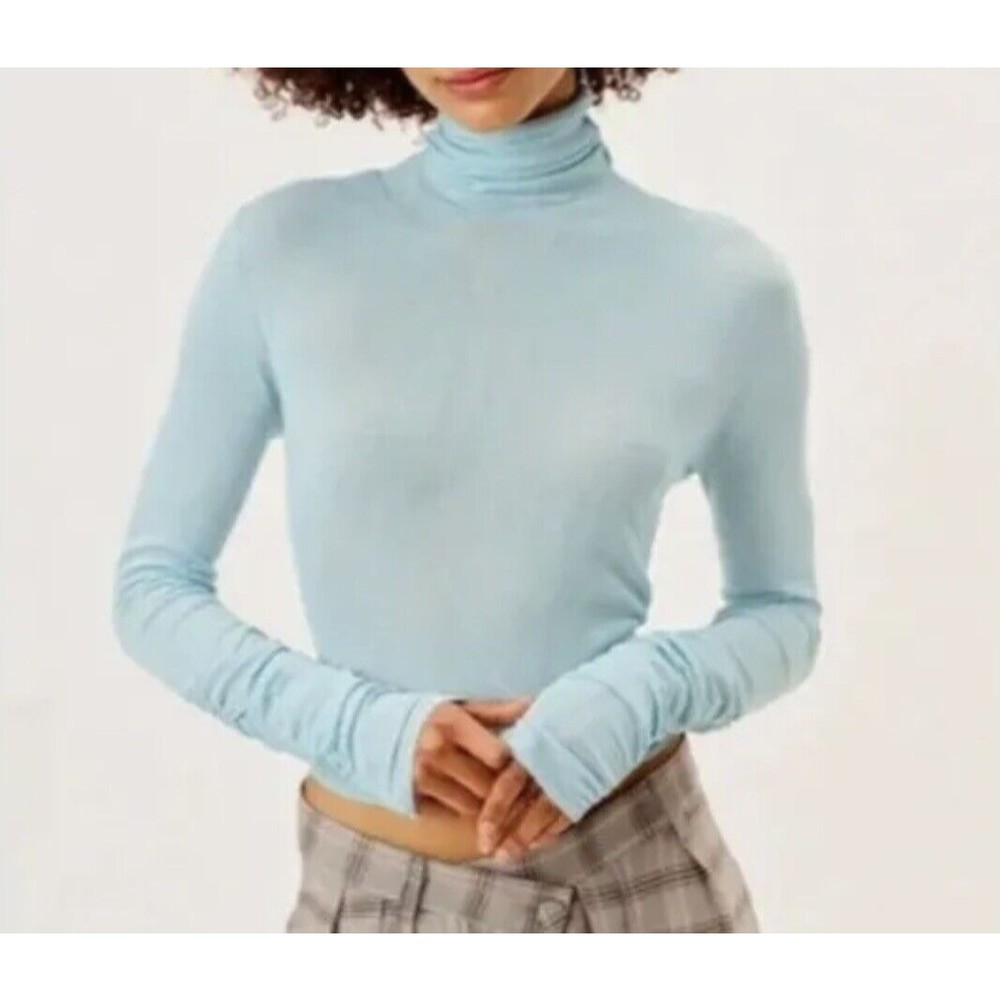 For Love & Lemons Sadie Sheer Turtleneck Top